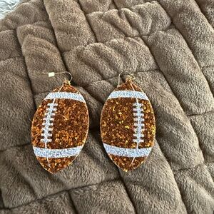 Glittery Football Earrings